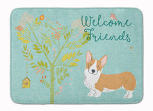 Load image into Gallery viewer, Welcome Friends Pembroke Welsh Corgi Red Machine Washable Memory Foam Mat BB7608RUG