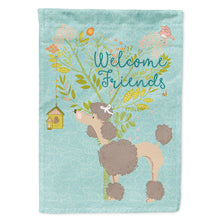 Load image into Gallery viewer, Welcome Friends Chocolate Poodle Flag Canvas House Size BB7612CHF