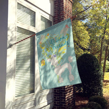 Load image into Gallery viewer, Welcome Friends White Poodle Flag Canvas House Size BB7614CHF