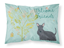 Load image into Gallery viewer, Welcome Friends Scottish Terrier Fabric Standard Pillowcase – Artistic Decorative Front, White Back BB7616PILLOWCASE
