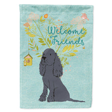 Load image into Gallery viewer, Welcome Friends Black Cocker Spaniel Flag Canvas House Size BB7618CHF