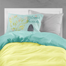 Load image into Gallery viewer, Welcome Friends Black Cocker Spaniel Fabric Standard Pillowcase – Artistic Decorative Front, White Back BB7618PILLOWCASE