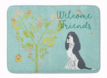 Load image into Gallery viewer, Welcome Friends Black Springer Spaniel Machine Washable Memory Foam Mat BB7621RUG