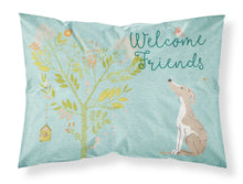 Load image into Gallery viewer, Welcome Friends Whippet Fabric Standard Pillowcase – Artistic Decorative Front, White Back BB7626PILLOWCASE