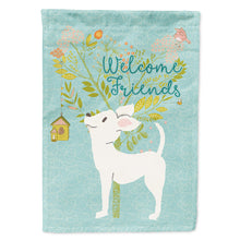 Load image into Gallery viewer, Welcome Friends White Chihuahua Flag Canvas House Size BB7629CHF