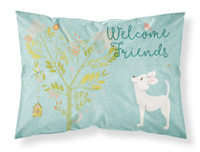 Load image into Gallery viewer, Welcome Friends White Chihuahua Fabric Standard Pillowcase – Artistic Decorative Front, White Back BB7629PILLOWCASE