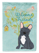 Load image into Gallery viewer, Welcome Friends Black French Bulldog Flag Canvas House Size BB7632CHF