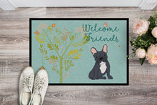Load image into Gallery viewer, Welcome Friends Black French Bulldog Doormat - 18x27 Decorative Floor Mat – Indoor/Outdoor Rug with Artistic Flair BB7632MAT