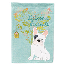 Load image into Gallery viewer, Welcome Friends Piebald French Bulldog Flag Canvas House Size BB7634CHF