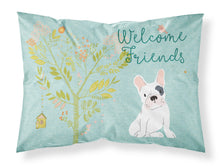 Load image into Gallery viewer, Welcome Friends Piebald French Bulldog Fabric Standard Pillowcase – Artistic Decorative Front, White Back BB7634PILLOWCASE