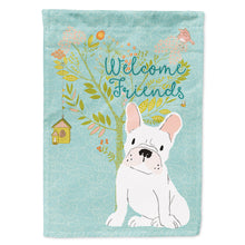 Load image into Gallery viewer, Welcome Friends White French Bulldog Flag Canvas House Size BB7635CHF