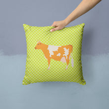 Load image into Gallery viewer, Guernsey Cow  Green Throw Pillow - 14x14 Decorative Pillow – Art for Your Home &amp; Patio BB7647PW1414