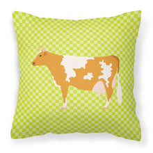 Load image into Gallery viewer, Guernsey Cow  Green Fabric Decorative Pillow BB7647PW1818