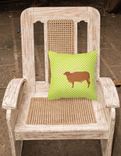 Load image into Gallery viewer, Ankole-Watusu Cow Green Fabric Decorative Pillow BB7649PW1818