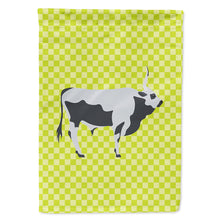 Load image into Gallery viewer, Hungarian Grey Steppe Cow Green Flag Canvas House Size BB7650CHF