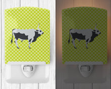Load image into Gallery viewer, Hungarian Grey Steppe Cow Green Ceramic Night Light BB7650CNL
