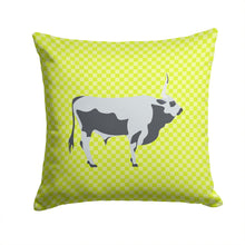 Load image into Gallery viewer, Hungarian Grey Steppe Cow Green Throw Pillow - 14x14 Decorative Pillow – Art for Your Home &amp; Patio BB7650PW1414