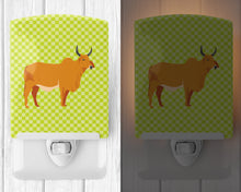 Load image into Gallery viewer, Zebu Indicine Cow Green Ceramic Night Light BB7651CNL