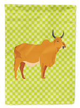 Load image into Gallery viewer, Zebu Indicine Cow Green Garden Flag - Outdoor Decorative Yard Flag
