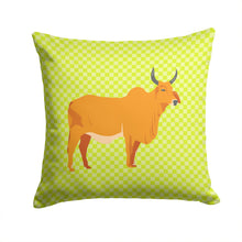 Load image into Gallery viewer, Zebu Indicine Cow Green Throw Pillow - 14x14 Decorative Pillow – Art for Your Home &amp; Patio BB7651PW1414