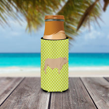 Load image into Gallery viewer, Charolais Cow Green   Hugger for slim cans