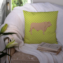 Load image into Gallery viewer, Charolais Cow Green Throw Pillow - 14x14 Decorative Pillow – Art for Your Home &amp; Patio BB7652PW1414