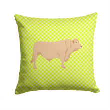 Load image into Gallery viewer, Charolais Cow Green Throw Pillow - 14x14 Decorative Pillow – Art for Your Home &amp; Patio BB7652PW1414