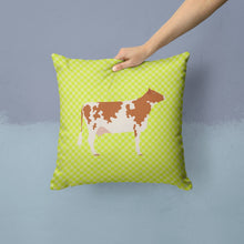 Load image into Gallery viewer, Ayrshire Cow Green Throw Pillow - 14x14 Decorative Pillow – Art for Your Home &amp; Patio BB7653PW1414