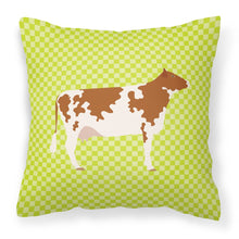 Load image into Gallery viewer, Ayrshire Cow Green Fabric Decorative Pillow BB7653PW1818