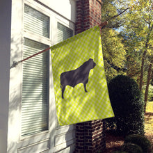 Load image into Gallery viewer, Black Angus Cow Green Flag Canvas House Size BB7654CHF
