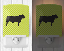 Load image into Gallery viewer, Black Angus Cow Green Ceramic Night Light BB7654CNL