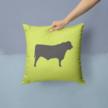 Load image into Gallery viewer, Black Angus Cow Green Throw Pillow - 14x14 Decorative Pillow – Art for Your Home &amp; Patio BB7654PW1414