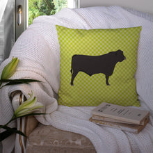 Load image into Gallery viewer, Black Angus Cow Green Throw Pillow - 14x14 Decorative Pillow – Art for Your Home &amp; Patio BB7654PW1414