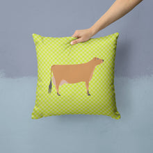 Load image into Gallery viewer, Jersey Cow Green Throw Pillow - 14x14 Decorative Pillow – Art for Your Home &amp; Patio BB7655PW1414