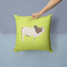 Load image into Gallery viewer, Malvi Cow Green Throw Pillow - 14x14 Decorative Pillow – Art for Your Home &amp; Patio BB7656PW1414