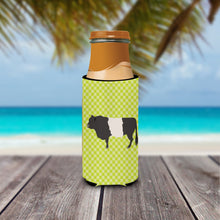 Load image into Gallery viewer, Belted Galloway Cow Green   Hugger for slim cans