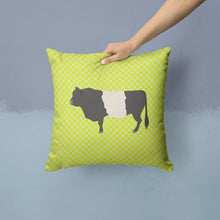 Load image into Gallery viewer, Belted Galloway Cow Green Throw Pillow - 14x14 Decorative Pillow – Art for Your Home &amp; Patio BB7657PW1414
