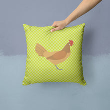 Load image into Gallery viewer, Frisian Friesian Chicken Green Throw Pillow - 14x14 Decorative Pillow – Art for Your Home &amp; Patio BB7658PW1414