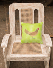 Load image into Gallery viewer, Frisian Friesian Chicken Green Fabric Decorative Pillow BB7658PW1818