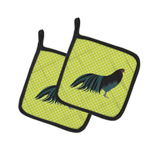 Load image into Gallery viewer, Sumatra Chicken Green Pot Holders - Set of 2 - Heat-Resistant Kitchen Essentials BB7659PTHD