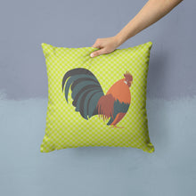 Load image into Gallery viewer, Dutch Bantam Chicken Green Throw Pillow - 14x14 Decorative Pillow – Art for Your Home &amp; Patio BB7662PW1414