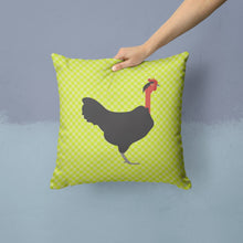 Load image into Gallery viewer, Naked Neck Chicken Green Throw Pillow - 14x14 Decorative Pillow – Art for Your Home &amp; Patio BB7665PW1414