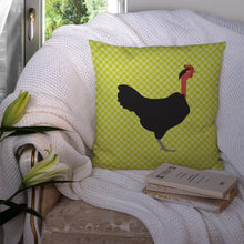 Load image into Gallery viewer, Naked Neck Chicken Green Throw Pillow - 14x14 Decorative Pillow – Art for Your Home &amp; Patio BB7665PW1414