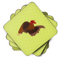 Load image into Gallery viewer, Malaysian Serama Chicken Green Foam Coaster  BB7668FC