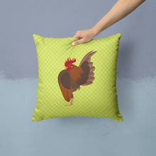 Load image into Gallery viewer, Malaysian Serama Chicken Green Throw Pillow - 14x14 Decorative Pillow – Art for Your Home &amp; Patio BB7668PW1414