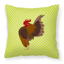 Load image into Gallery viewer, Malaysian Serama Chicken Green Fabric Decorative Pillow BB7668PW1818