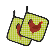 Load image into Gallery viewer, New Hampshire Red Chicken Green Pot Holders - Set of 2 - Heat-Resistant Kitchen Essentials BB7669PTHD