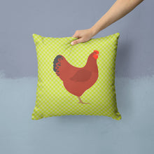 Load image into Gallery viewer, New Hampshire Red Chicken Green Throw Pillow - 14x14 Decorative Pillow – Art for Your Home &amp; Patio BB7669PW1414