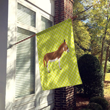 Load image into Gallery viewer, Miniature Mediterranian Donkey Green Flag Canvas House Size BB7673CHF
