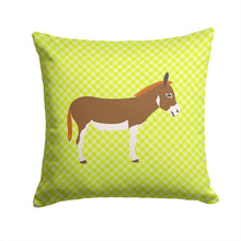 Load image into Gallery viewer, Miniature Mediterranian Donkey Green Throw Pillow - 14x14 Decorative Pillow – Art for Your Home &amp; Patio BB7673PW1414